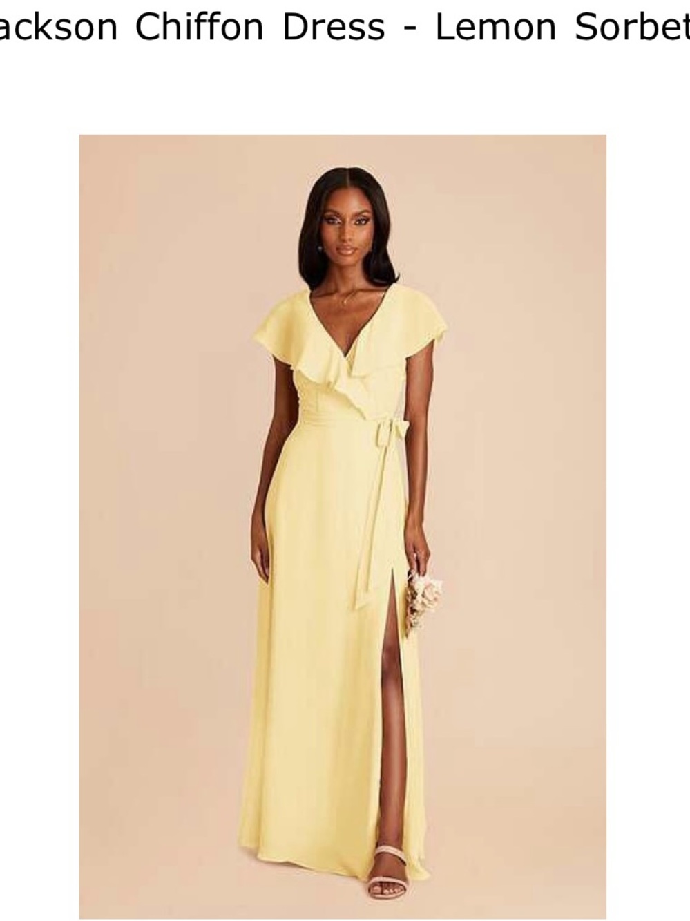 JACKSON Lemon Chiffon Maxi Wrap Dress